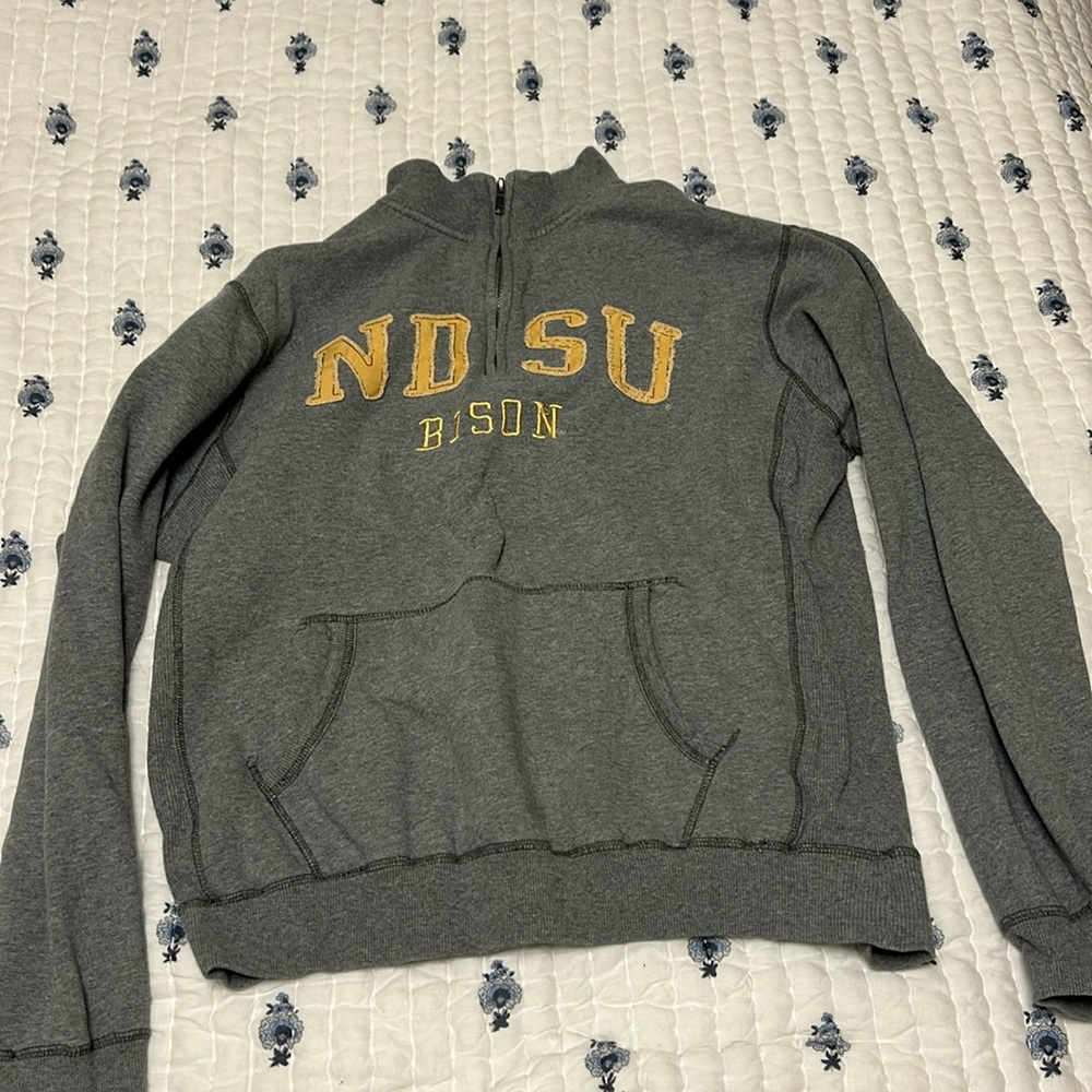A grey NDSU Quarterzip